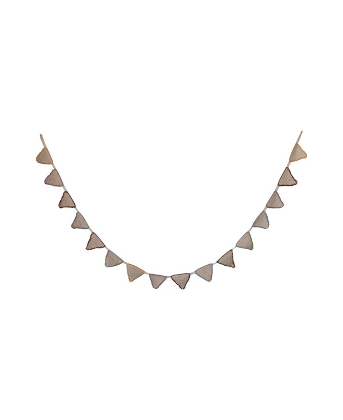 Recycled Cotton Crocheted Pennant Garland – Vibrant, Handwoven Decor
