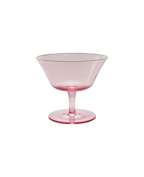 8 oz. Pink Stemmed Coupe Glass with White Rim – Elegant & Stylish