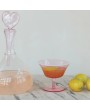 8 oz. Pink Stemmed Coupe Glass with White Rim – Elegant & Stylish