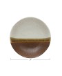 Handcrafted Stoneware Low Bowl – Reactive Glaze, Multi-Color