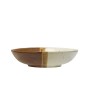 Handcrafted Stoneware Low Bowl – Reactive Glaze, Multi-Color