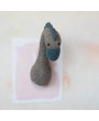Handmade Wool Felt Dinosaur Head Wall Décor – Grey & Slate Blue