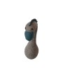 Handmade Wool Felt Dinosaur Head Wall Décor – Grey & Slate Blue