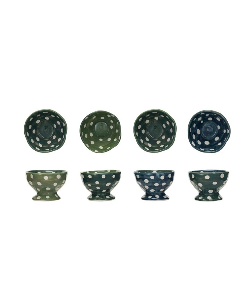 Two-Tone Hand-Painted Stoneware Footed Bowl – Unique & Food-Safe Two-Tone Hand-Painted Stoneware Footed Bowl – Unique & Food-Safe