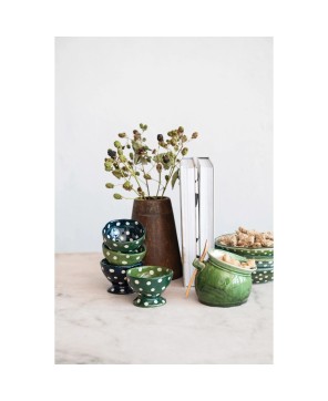 Two-Tone Hand-Painted Stoneware Footed Bowl – Unique & Food-Safe