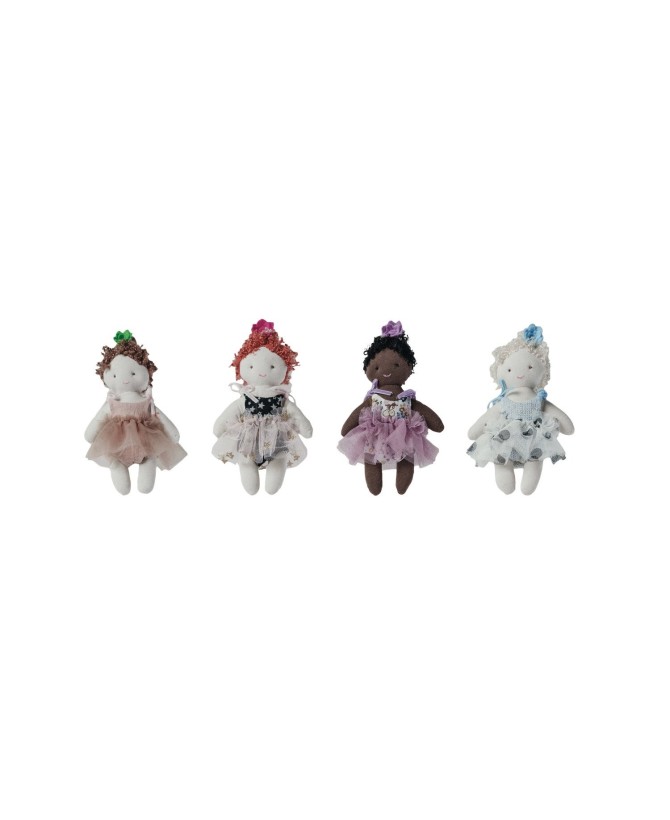 Adorable Plush Doll in Dress – Multi Color, 4 Styles, Soft & Durable