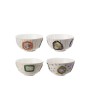 Embossed Hand-Painted Stoneware Bowl with Gold Electroplating