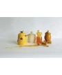 White Ceramic Honey Jar Set with Wood Dipper – Stylish & Functional