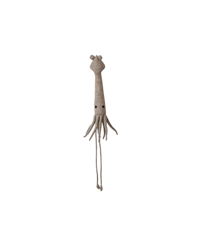 Handmade Wool Felt Squid Wall Décor – Grey & Black