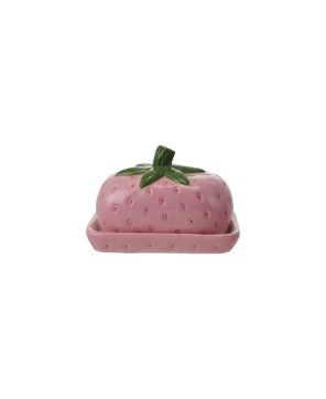 Hand-Painted Ceramic Strawberry Butter Dish – Cute & Functional