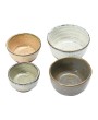 Stoneware Nesting Bowls with Reactive Glaze – Set of 4
