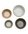 Stoneware Nesting Bowls with Reactive Glaze – Set of 4
