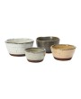 Stoneware Nesting Bowls with Reactive Glaze – Set of 4
