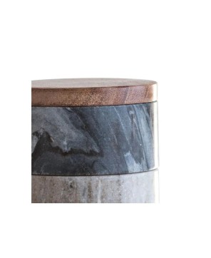 Stacking Marble Pinch Pots with Acacia Lid – Elegant & Space-Saving