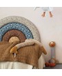 Rainbow Floral Upholstered Twin Headboard – Cottagecore Style for Kids