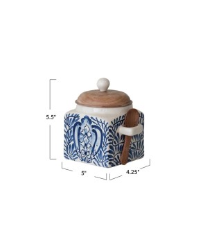 Hand-Painted Stoneware Canister Set – Rustic & Functional Storage