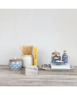Hand-Painted Stoneware Canister Set – Rustic & Functional Storage