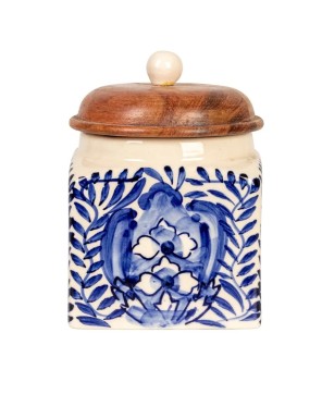 Hand-Painted Stoneware Canister Set – Rustic & Functional Storage