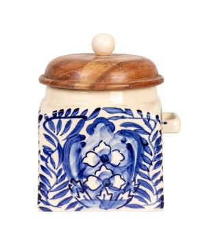 Hand-Painted Stoneware Canister Set – Rustic & Functional Storage