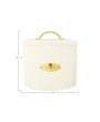 Metal Bread Storage Box – Cream & Gold | Kitchen Decor