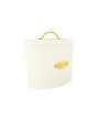 Metal Bread Storage Box – Cream & Gold | Kitchen Decor