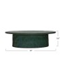 Stoneware Pedestal – 12” Round, Reactive Glaze, Matte Green