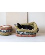 Cotton Embroidered & Sherpa Pet Bed – Cozy, Washable & Stylish