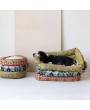 Cotton Embroidered & Sherpa Pet Bed – Cozy, Washable & Stylish
