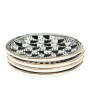 Elegant 5.25” Stoneware Plate – Black & White with Gold Electroplating