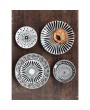 Elegant 5.25” Stoneware Plate – Black & White with Gold Electroplating