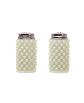 Vintage Milk Glass Salt & Pepper Shakers – Classic Hobnail Design