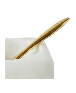 Luxury Marble Bowl with Brass Spoon – Elegant Kitchen Essential