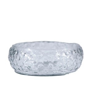 Hand-Blown Glass Inverted Hobnail Bowl – Elegant & Unique Design