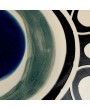 Hand-Painted Organic Stoneware Platter – Abstract Azure Design