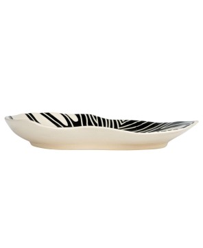 Hand-Painted Organic Stoneware Platter – Abstract Azure Design