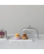 Elegant Glass Cloche with White Marble Base – Set of 2