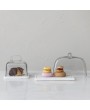 Elegant Glass Cloche with White Marble Base – Set of 2
