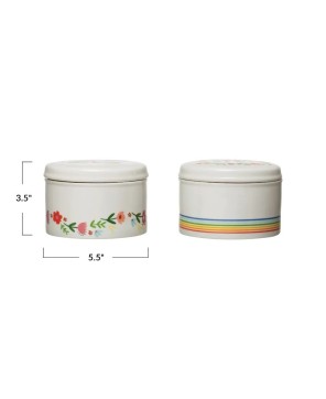 Stoneware Canister Set with Motivational Lid – Food Storage & Decor