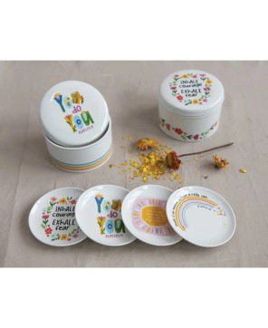 Stoneware Canister Set with Motivational Lid – Food Storage & Decor
