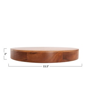 Acacia Wood Pedestal with Handles – Food Safe & Stylish