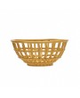 Handmade Mustard Stoneware Basket Bowl – Reactive Glaze Finish
