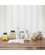 4-Cup Embossed Glass Coffee Jar with Airtight Metal Lid