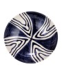 Hand-Painted 12.5" Stoneware Serving Bowl – Blue & Cream Design