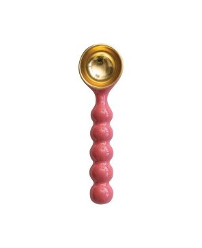 Enameled Aluminum Ice Cream Scoop – Gold & Pink, Stylish & Durable
