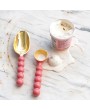 Enameled Aluminum Ice Cream Scoop – Gold & Pink, Stylish & Durable