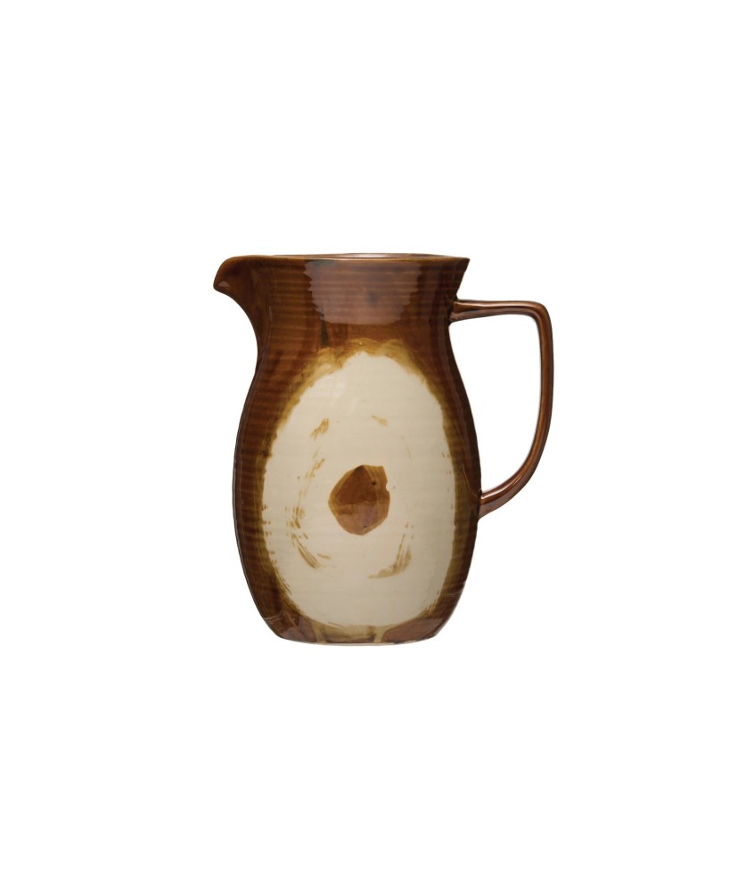 Stoneware Pitcher with Reactive Glaze – 42 oz Elegant Design Stoneware Pitcher with Reactive Glaze – 42 oz Elegant Design