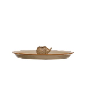 Stoneware Plate with Hedgehog Toothpick Holder – Set of 2