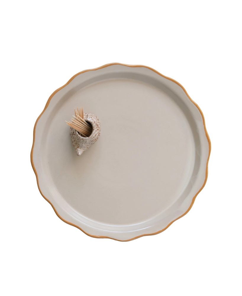 Stoneware Plate with Hedgehog Toothpick Holder – Set of 2 Stoneware Plate with Hedgehog Toothpick Holder – Set of 2