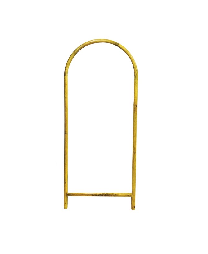 Natural Mango Wood Arched Floor Mirror – Hangs or Stands