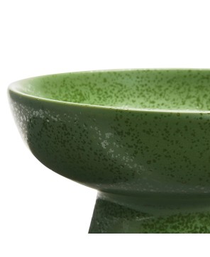 Stoneware Footed Bowl – Reactive Glaze, Handcrafted Serveware
